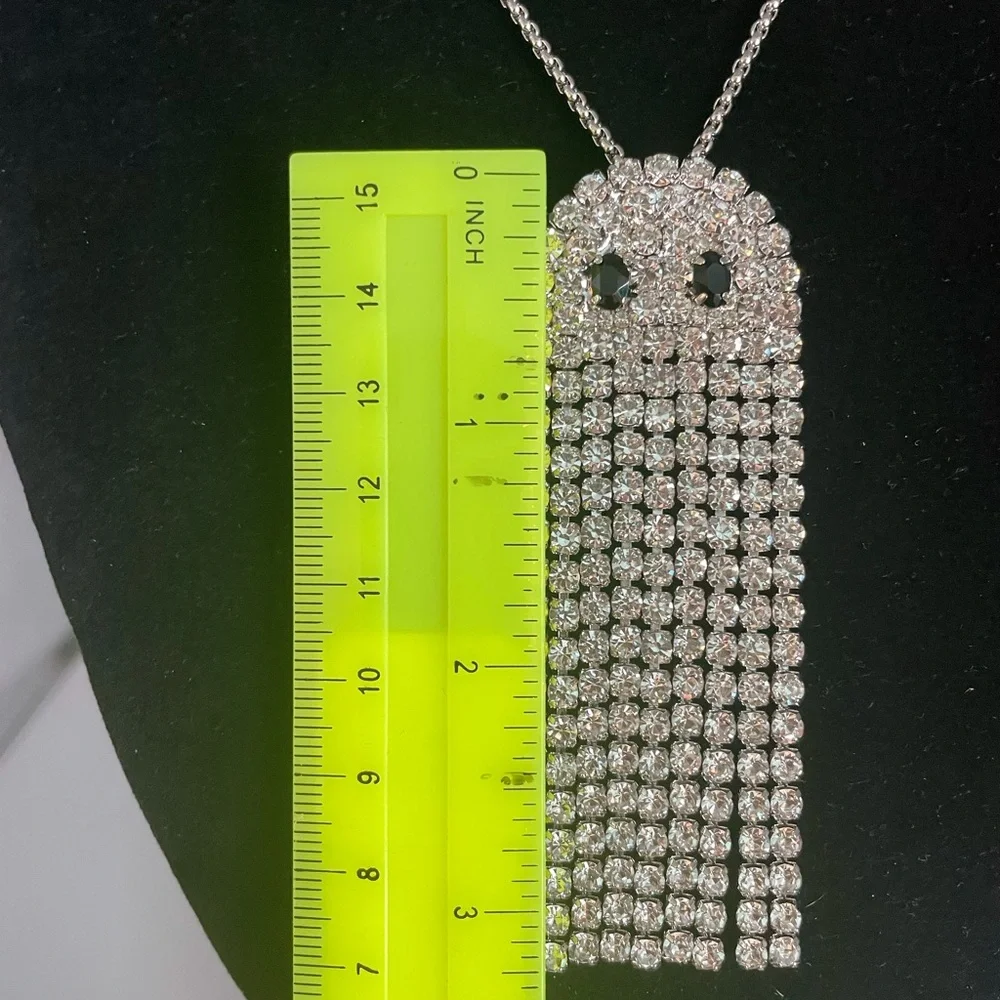 Vera Wang Necklace Halloween New Ghost Sophisticated Long Rhinestones NWT - Picture 11 of 14